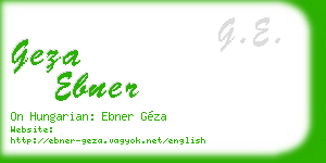 geza ebner business card