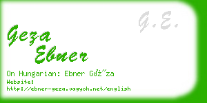 geza ebner business card